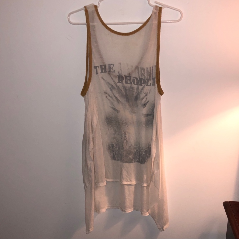 Cream tank top with graphic